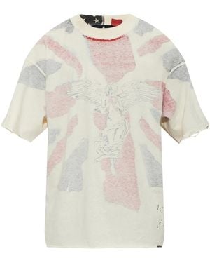 Represent T-Shirt Met Kleurrijke Print - Wit