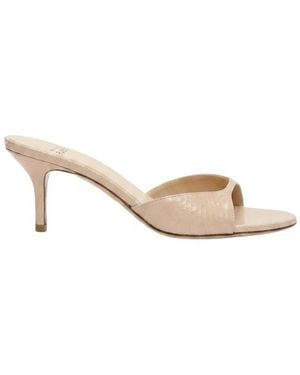 Francesco Russo Heeled Mules - Natural