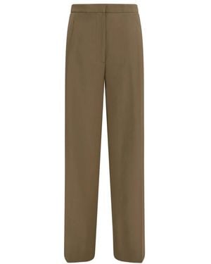 Lardini Broeken ,Groen ,Wol Gekreukte Broek