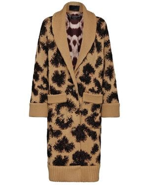 Philipp Plein Truien & Vesten ,Bruin ,Wol Cardigan Leopard