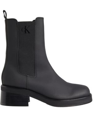 Calvin Klein Leren Chelsea Laarzen - Zwart