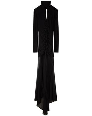 Patrizia Pepe Gekreide Viscose Jurk - Zwart