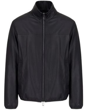 Emporio Armani Leather Jackets - Blue