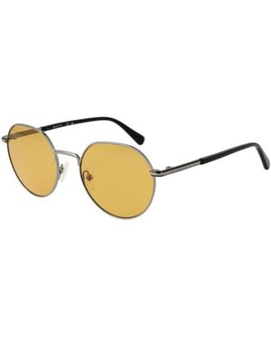 GANT Accessoires ,Grijs ,Zilveren Herenzonnebril Met Uv-Bescherming - Geel