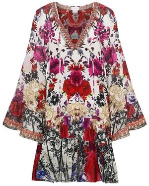 CAMILLA Kleedjes ,Veelkleurig ,Rose Reign A-Line Panel Jurk - Rood