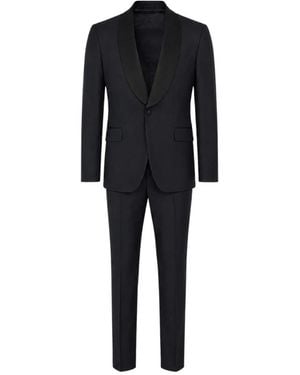 Franzese Collection Single Breasted Suits - Black
