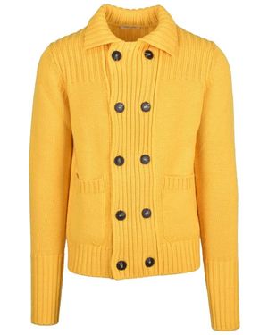 Kangra Truien & Vesten ,Geel ,Wol Dubbelbreasted Wollen Vest