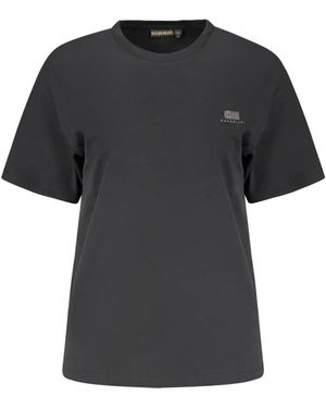Napapijri Tops ,Zwart ,Katoen Nina T-Shirt Met Korte Mouwen