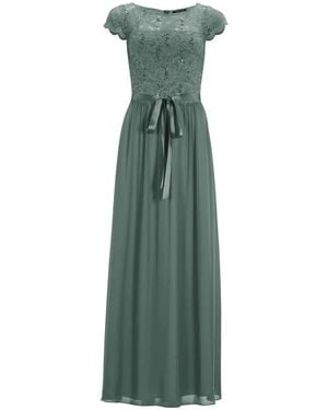 Swing Chiffon-Abendkleid Mit Pailletten-Spitzenoberteil - Grün
