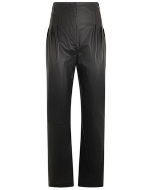 Alberta Ferretti Leather Trousers - Grey