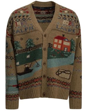 Polo Ralph Lauren Truien & Vesten ,Bruin ,Wol Panorama Cardigan - Groen