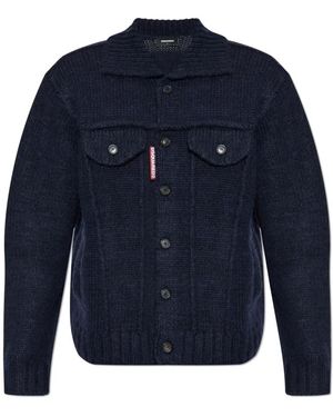 DSquared² Woll-Strickjacke - Blau