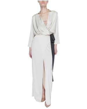 Sandro Ferrone Lange Jurk Lente/Zomer Collectie - Wit
