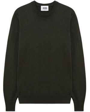 Alpha Studio Round-Neck Knitwear - Nero