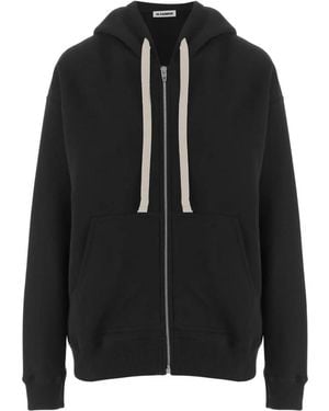 Jil Sander Katoenen Hoodie Met Logo - Zwart