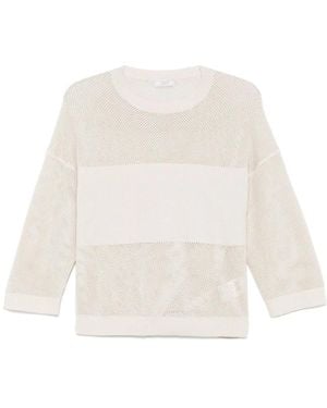Peserico Lamé crew neck sweater - Weiß