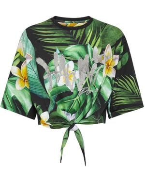 Philipp Plein T-Shirt Rundhalsausschnitt Hawaii - Grün