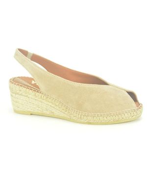 Viguera Schoenen ,Suède Suède Sandaal Met Jute Detail - Geel