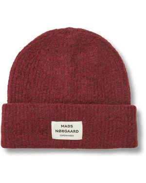 Mads Nørgaard Accessoires ,Rood ,Wol Gebreide Muts Wijn