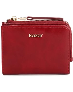 Kazar Accessoires ,Rood ,Leer Portemonnee Met Decoratieve Handgreep