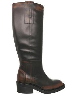 Elvio Zanon High Boots - Brown