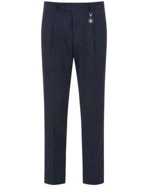 Manuel Ritz Pantalone Met Plooi Slim Fit - Blauw