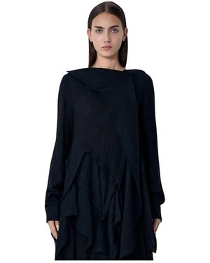 Yohji Yamamoto Gauzed Rüschenbluse - Blau