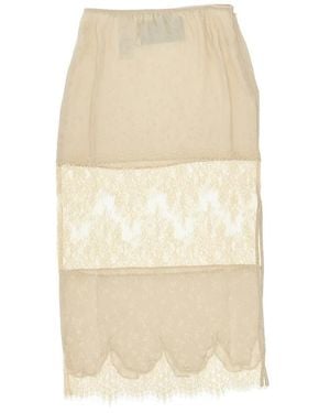 Pinko Rokken ,Jacquard En Kanten Midirok - Naturel