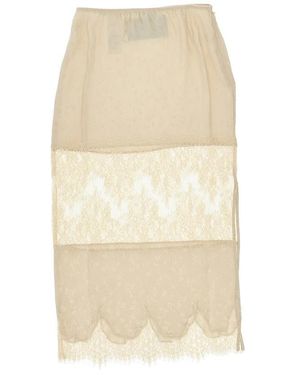 Pinko Rokken ,Jacquard En Kanten Midirok - Naturel