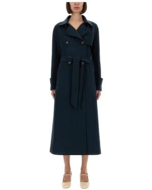 Max Mara Belted Coats - Bleu