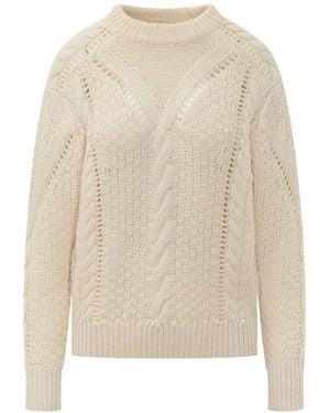 Isabel Marant Truien & Vesten ,Trui Met Kabelsteek En Ronde Hals - Naturel