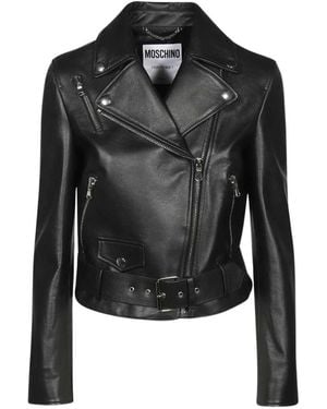 Moschino Leather Jackets - Black