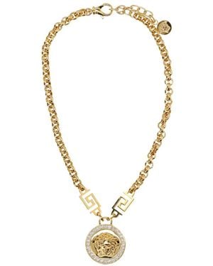Versace La Medusa Kristall-Halskette - Mettallic