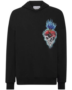 Philipp Plein Hoodie Sweatshirt Love Tattoo - Zwart