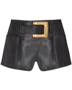 Balmain Leather Skirts - Gris
