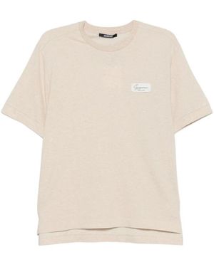 Jacquemus Tops ,Katoen Le T-Shirt Gros Grain - Naturel