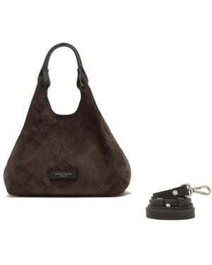 Gianni Chiarini Braune Wildleder-Schultertasche Dua