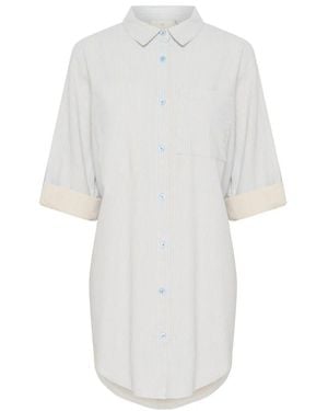 Kaffe Gestreepte Shirt Tuniek Nantucket Breeze - Wit
