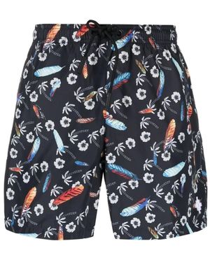 Marcelo Burlon Zwembroek Met Bloemenprint - Blauw