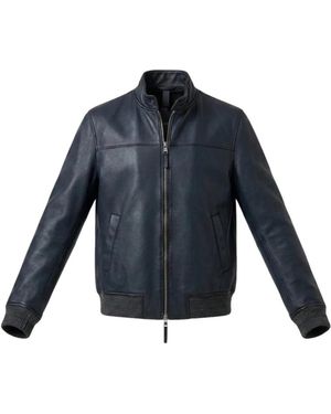 The Jack Leathers Memphis Bonded Plonge Jacke - Blau