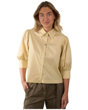 Luisa Cerano Overhemden ,Geel ,Katoen Blouse - Naturel