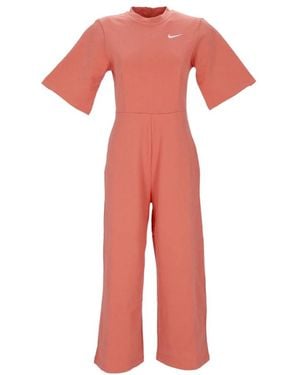 Nike Sportkleding Jersey Jumpsuit Madder Root/Wit - Roze