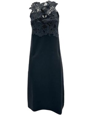 D.exterior Zwarte Kant Mouwloze Jurk - Blauw