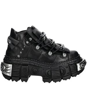 New Rock Lace-Up Boots - Negro