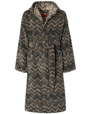 Missoni Azul Katoenen Terry Chevron Badjas - Grijs