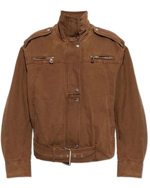 Blumarine Cotton Jacket With Epaulettes - Braun