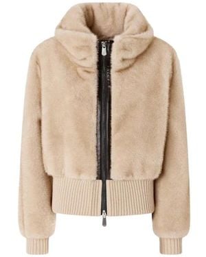 Pinko Faux Fur & Shearling Jackets - Natural