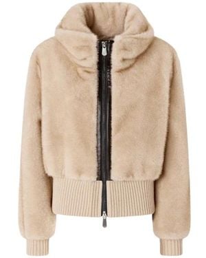 Pinko Faux Fur & Shearling Jackets - Natural