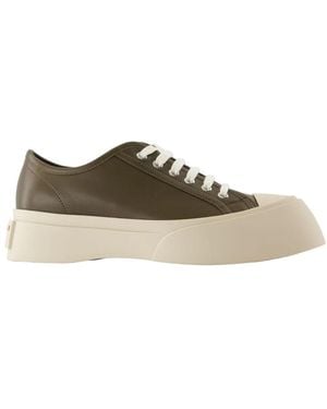 Marni Grüne Ledersneakers - Braun