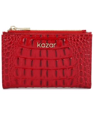 Kazar Accessoires ,Rood ,Leer Portemonnee Van Patentleer Met Reliëf